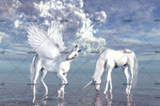 3D White Pegasus Sky Wall Mural Wallpaper 137- Jess Art Decoration
