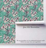 3D Green Flower Pattern Wall Mural Wallpaper 46- Jess Art Decoration