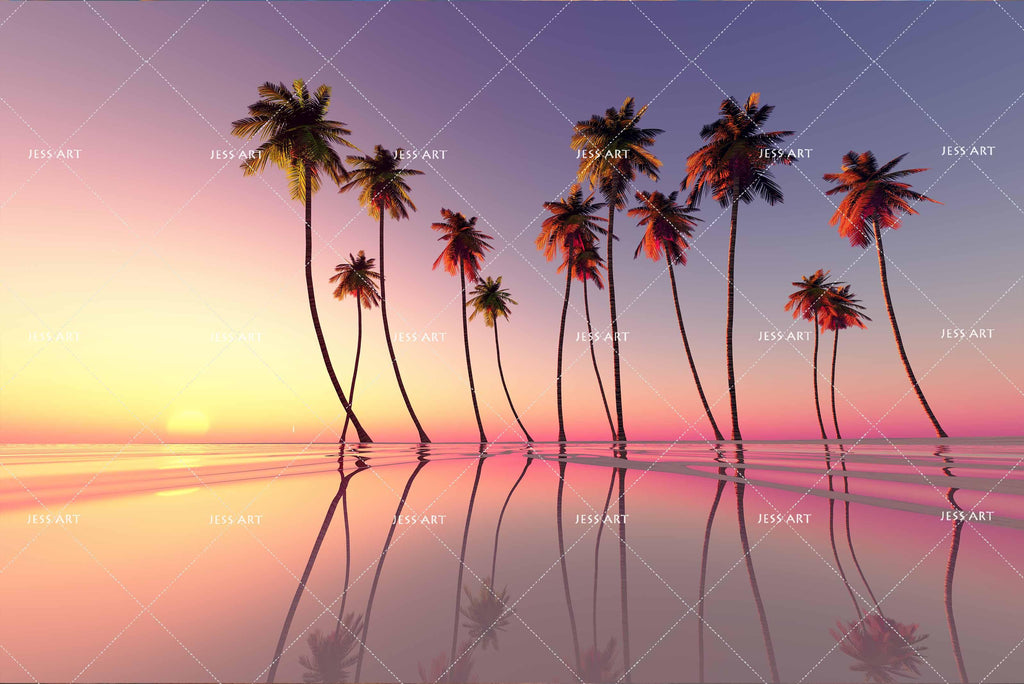 Wallpaper tropical island beach pink sky sunset palms desktop wallpaper  hd image picture background aa0221  wallpapersmug