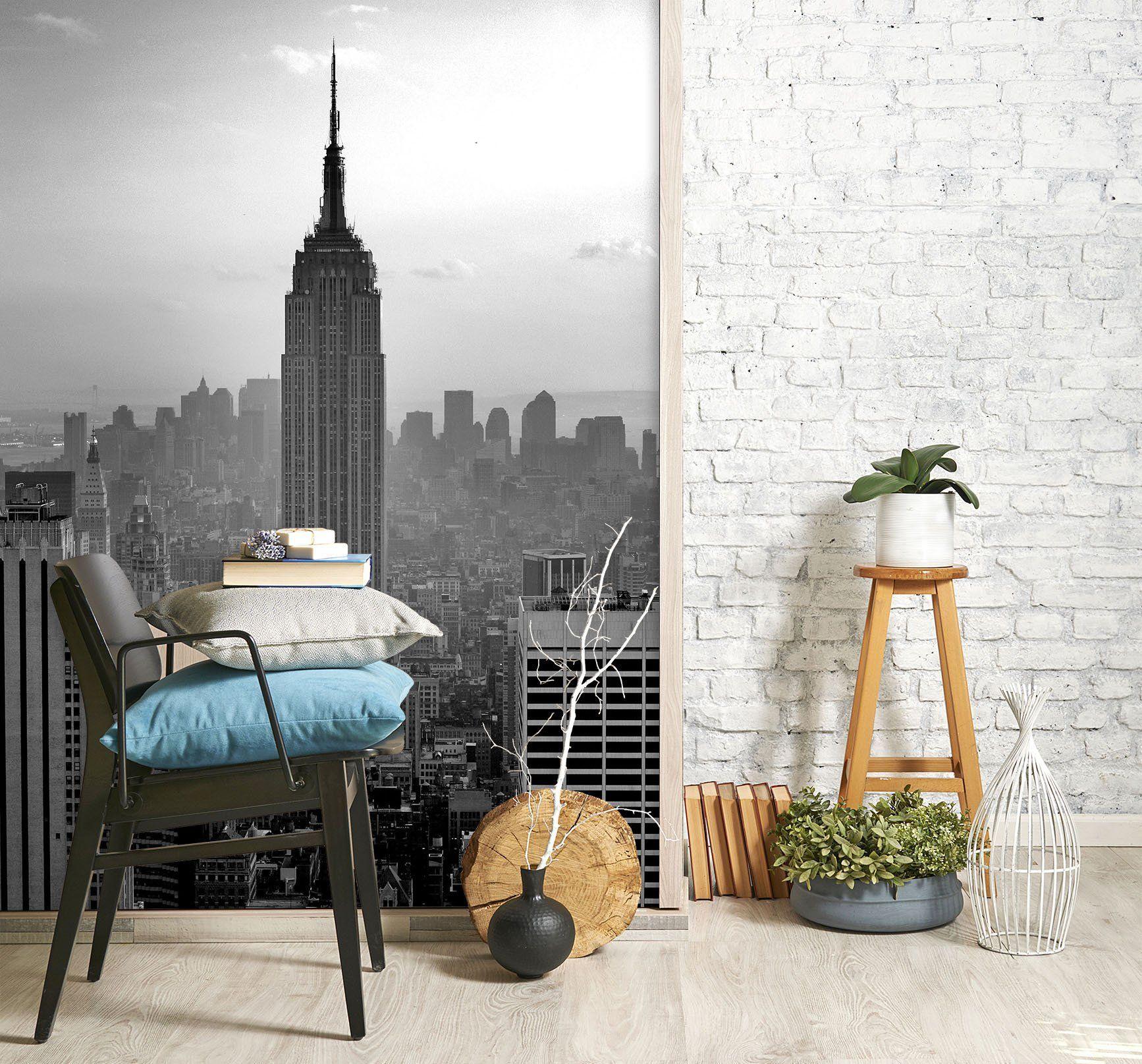 3D black and white city 113 wall murals- Jess Art Decoration