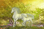 3D White Horse Green Tree Wall Mural Wallpaper 5- Jess Art Decoration