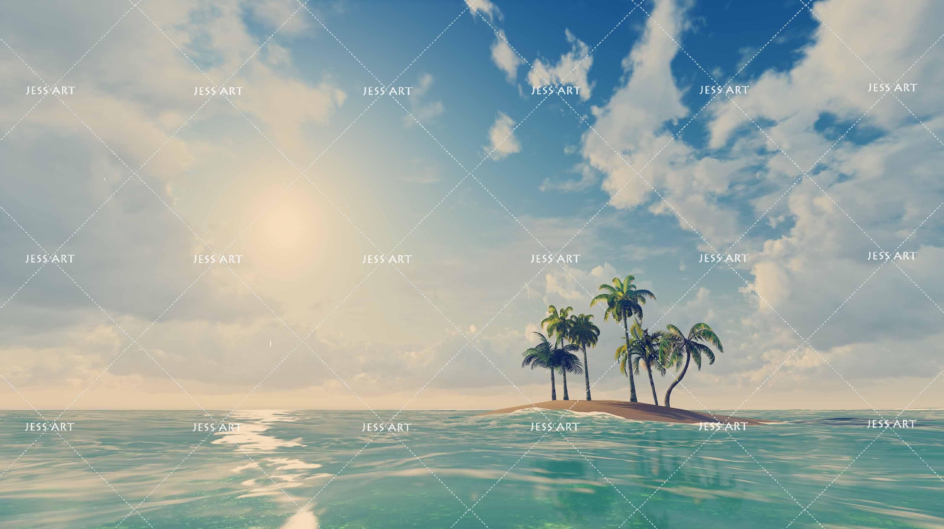 3D blue sky sea coconut tree wall mural wallpaper 71- Jess Art Decoration