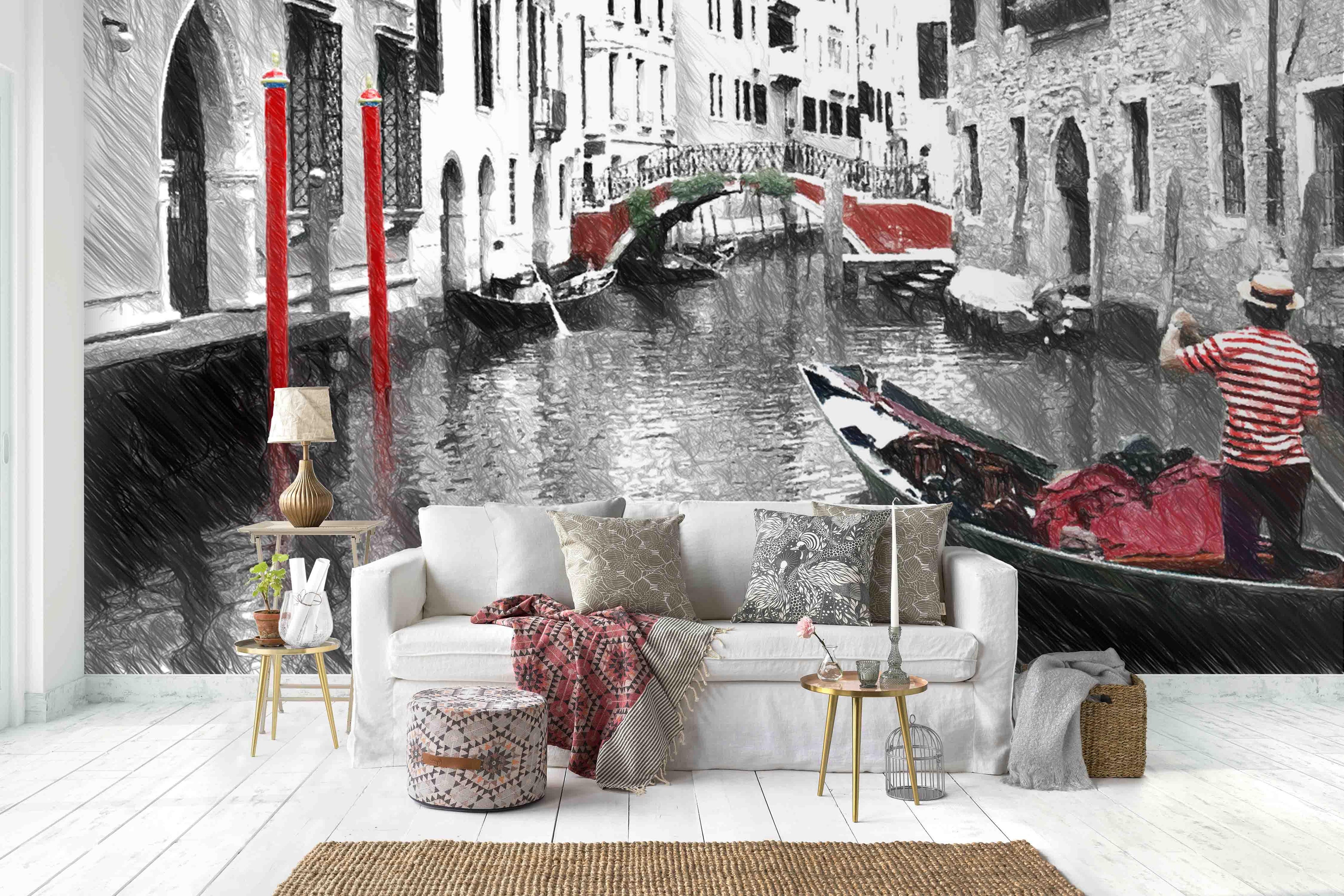 3D Black White Water City Wall Mural Wallpaper 9- Jess Art Decoration