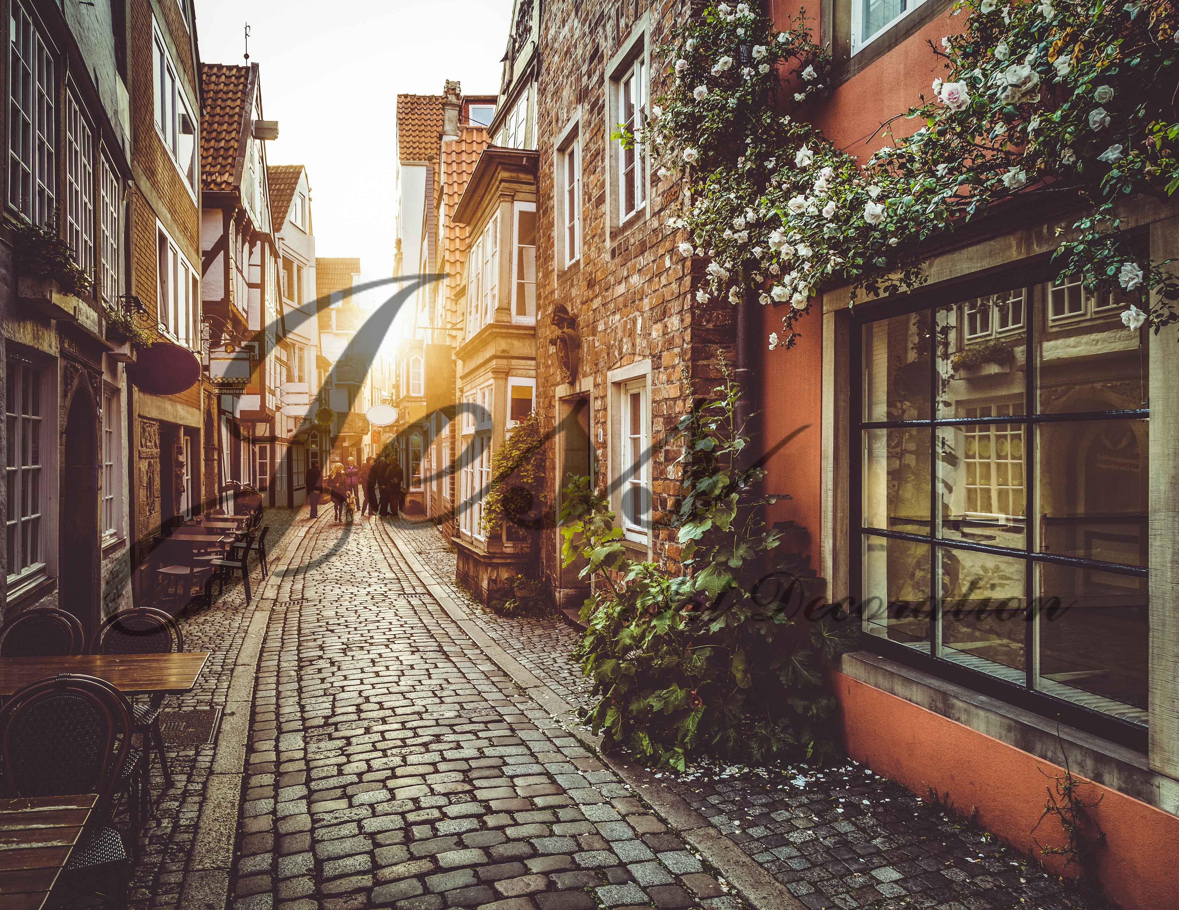 3D Street House Photo Background  Wall Mural Wallpaper 13- Jess Art Decoration