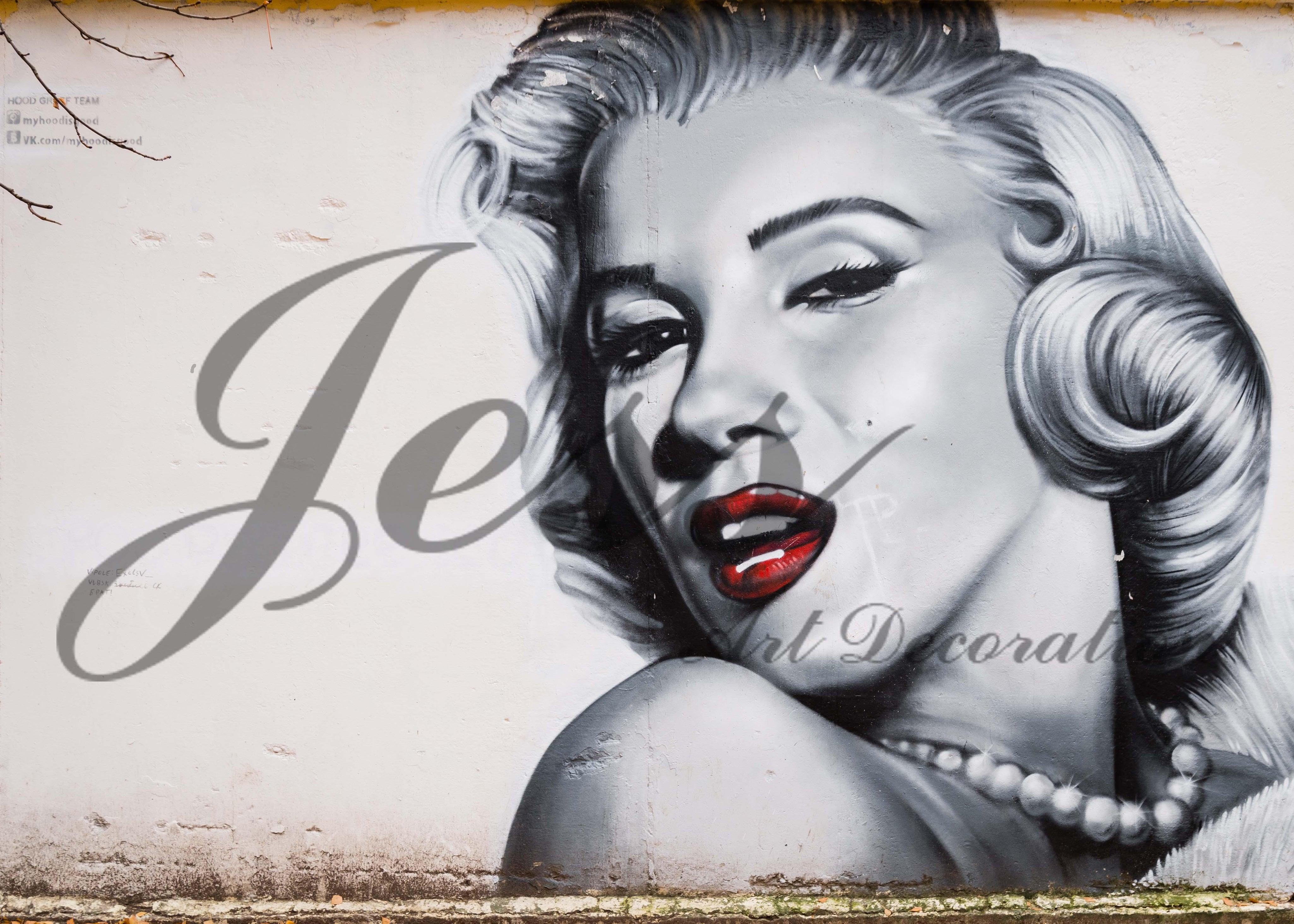 3D Freehand Marilyn Monroe Wall Mural Wallpaper 15- Jess Art Decoration