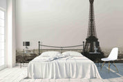 3D Black White Eiffel Tower Wall Mural Wallpaper 11- Jess Art Decoration