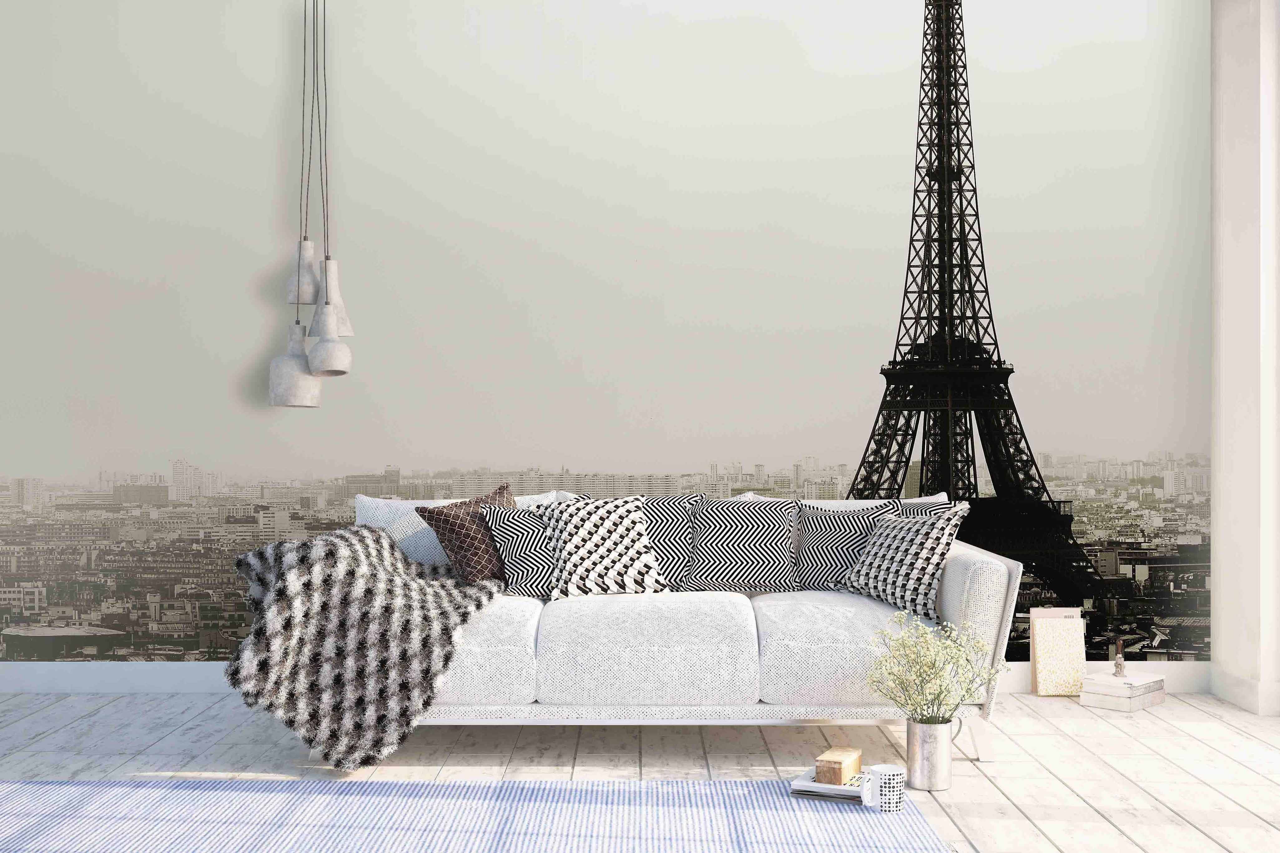3D Black White Eiffel Tower Wall Mural Wallpaper 11- Jess Art Decoration