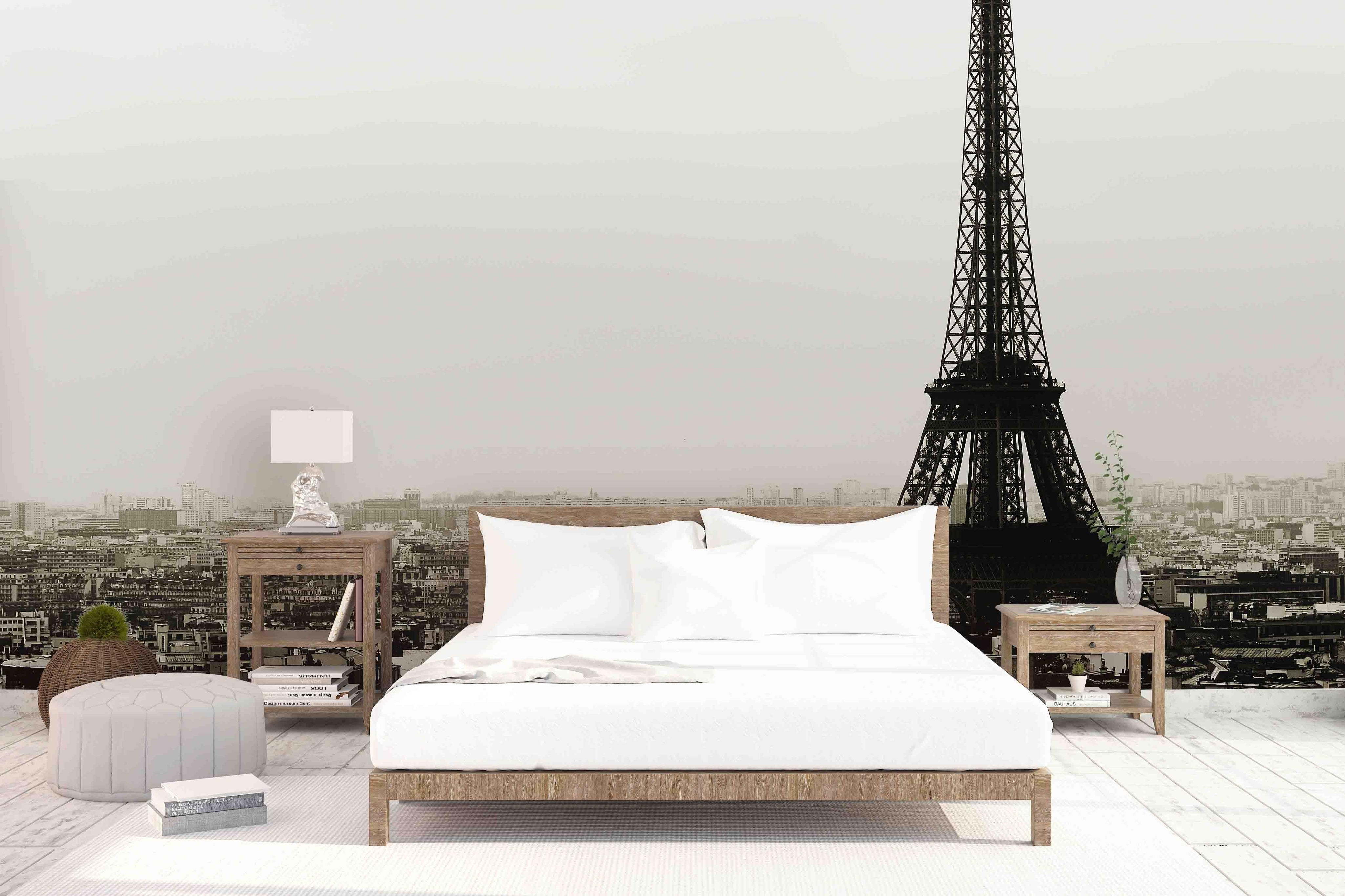 3D Black White Eiffel Tower Wall Mural Wallpaper 11- Jess Art Decoration