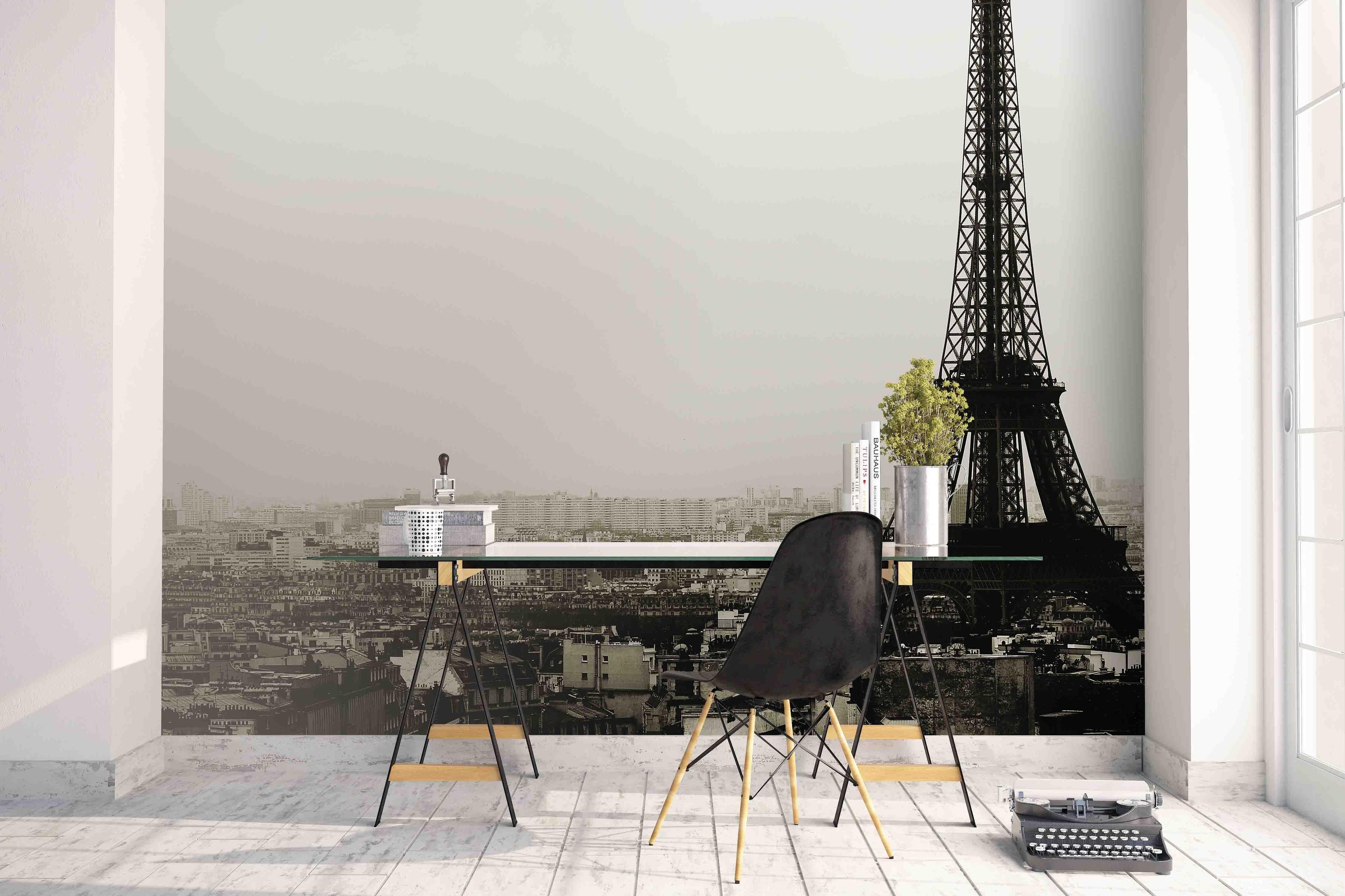 3D Black White Eiffel Tower Wall Mural Wallpaper 11- Jess Art Decoration