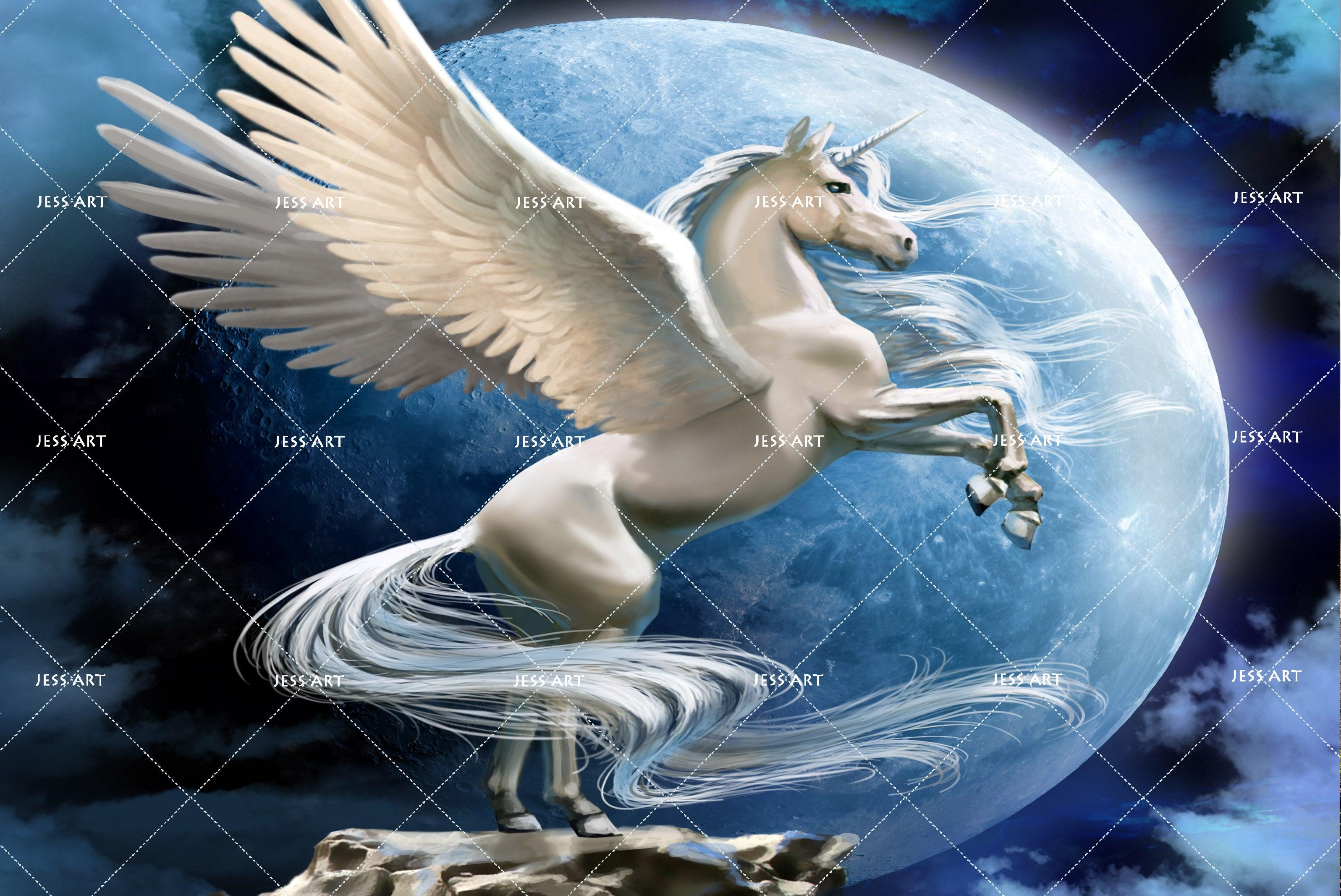 3D Planet White Pegasus Wall Mural Wallpaper 20- Jess Art Decoration