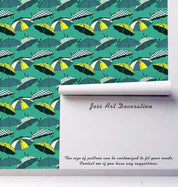 3D Umbrella Green Wall Mural Wallpaper 75- Jess Art Decoration