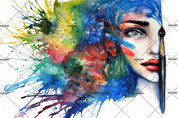3D Watercolor Beauty Graffiti Wall Mural Wallpaper 04- Jess Art Decoration