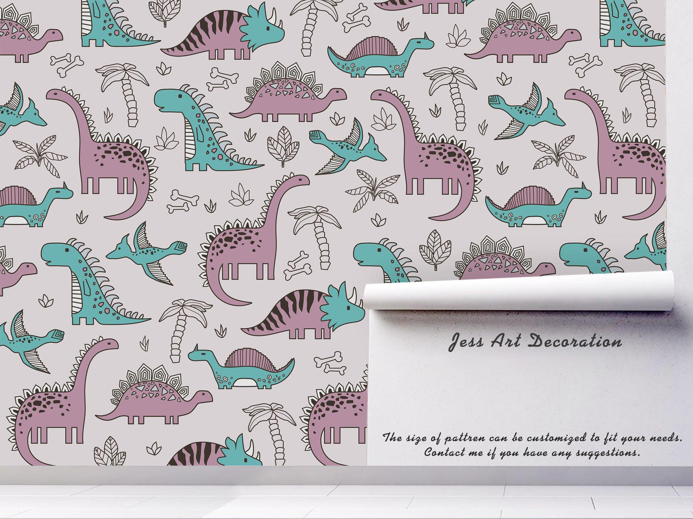 3D Cartoon Dinosaur Wall Mural Wallpaper 61- Jess Art Decoration