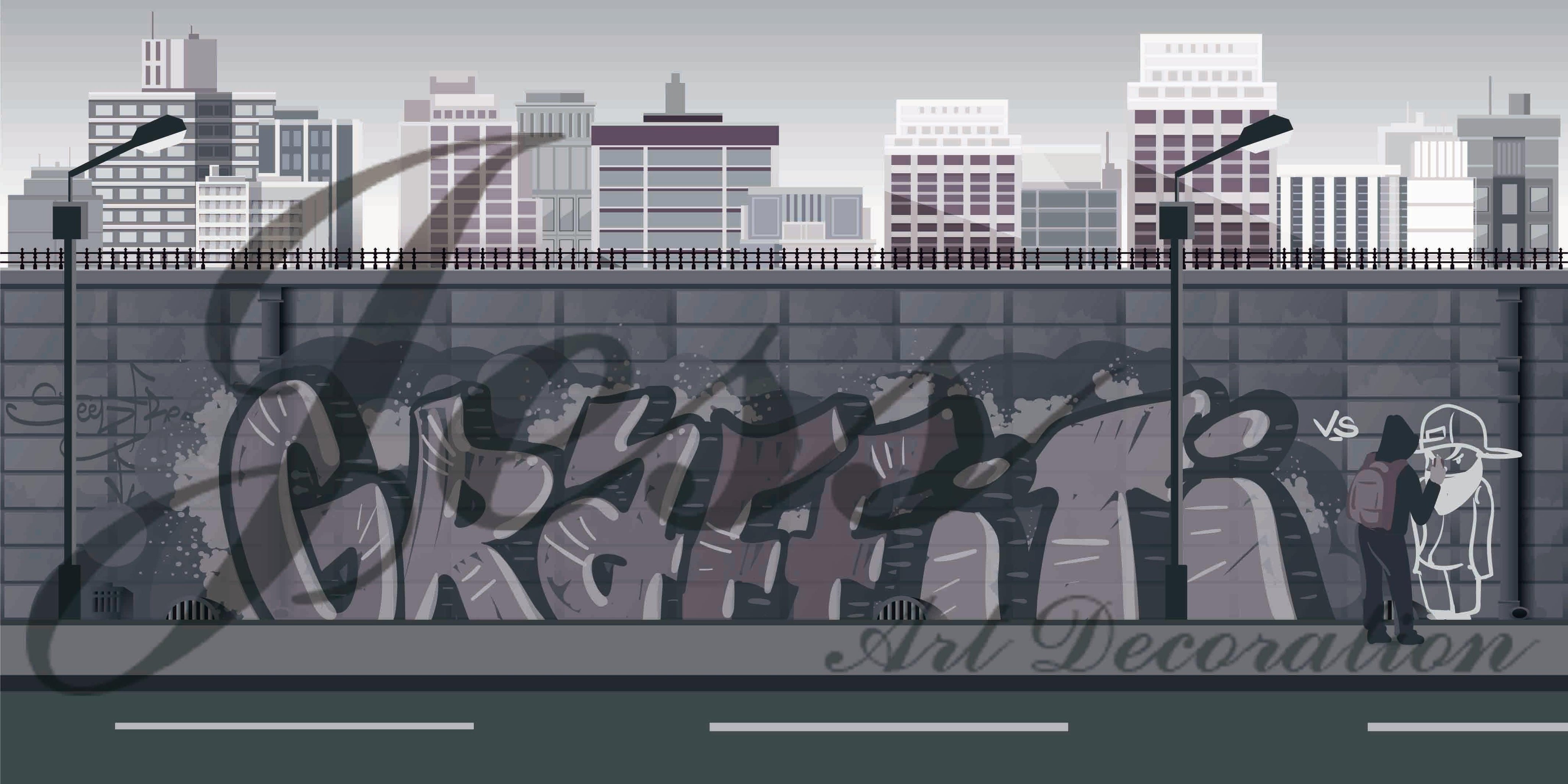 3D City Graffiti Wall Mural Wallpaper 24- Jess Art Decoration