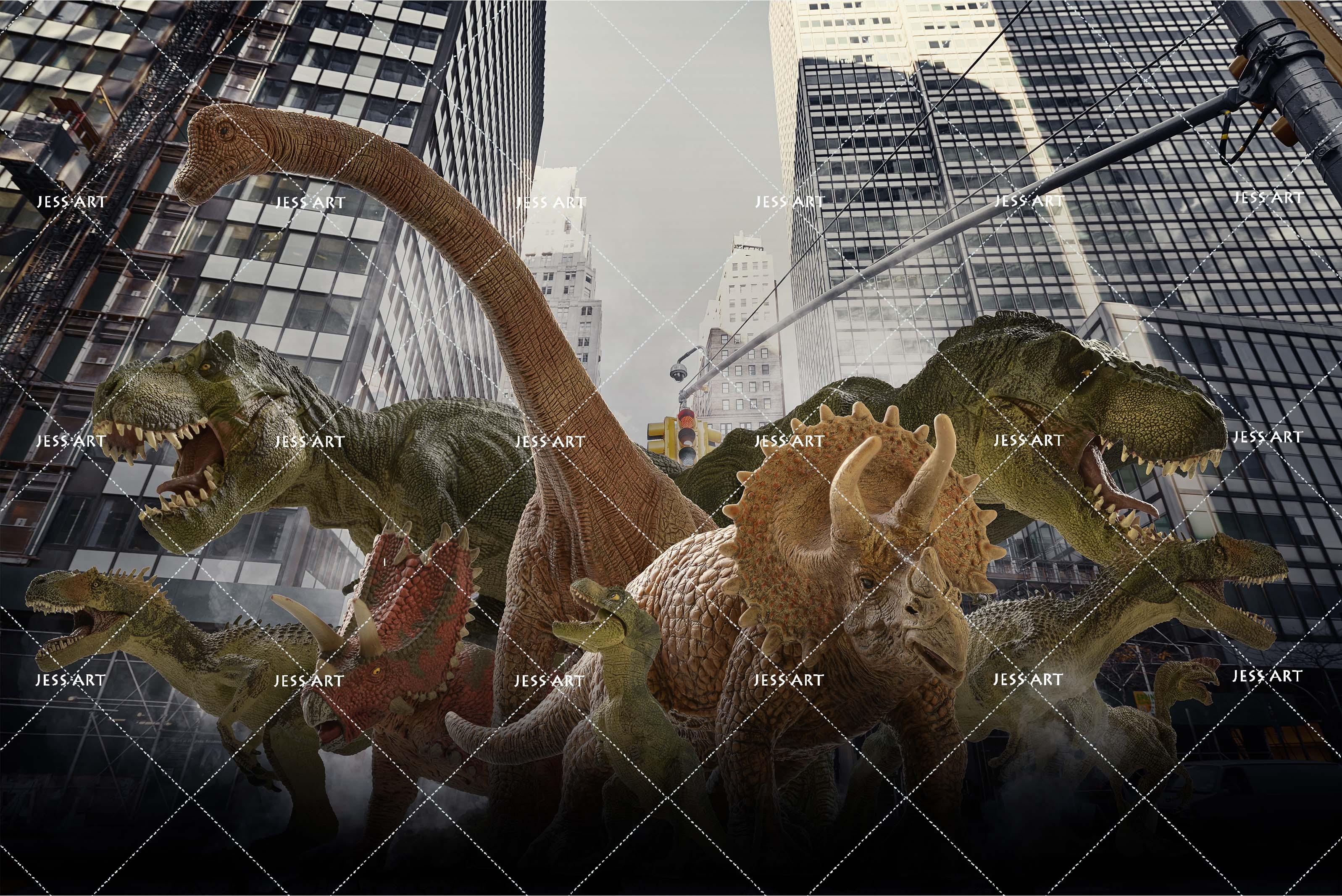 3D City Building Dinosaur Wall Mural Wallpaper 39- Jess Art Decoration