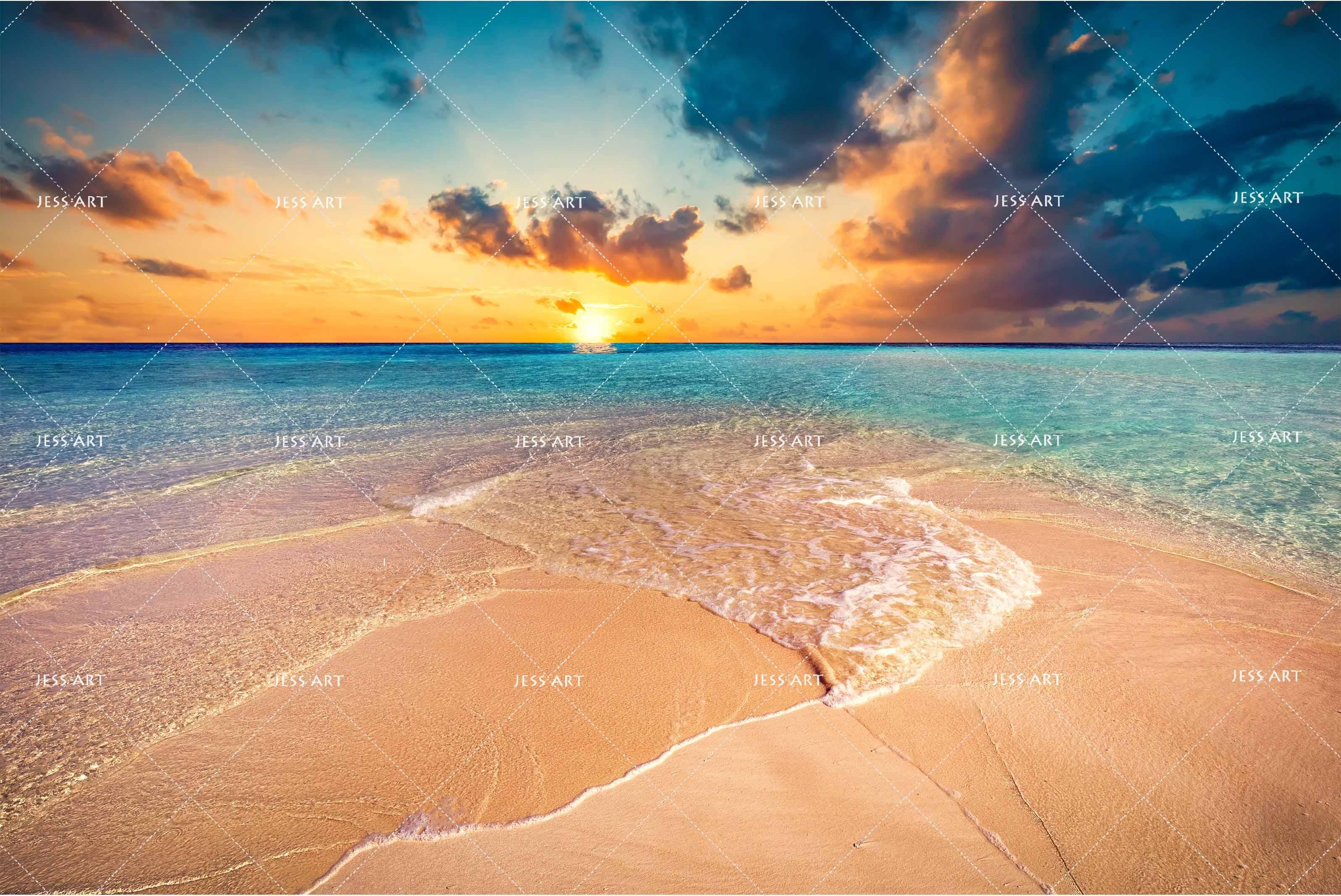 3D sea beach sunset wall mural wallpaper 85- Jess Art Decoration