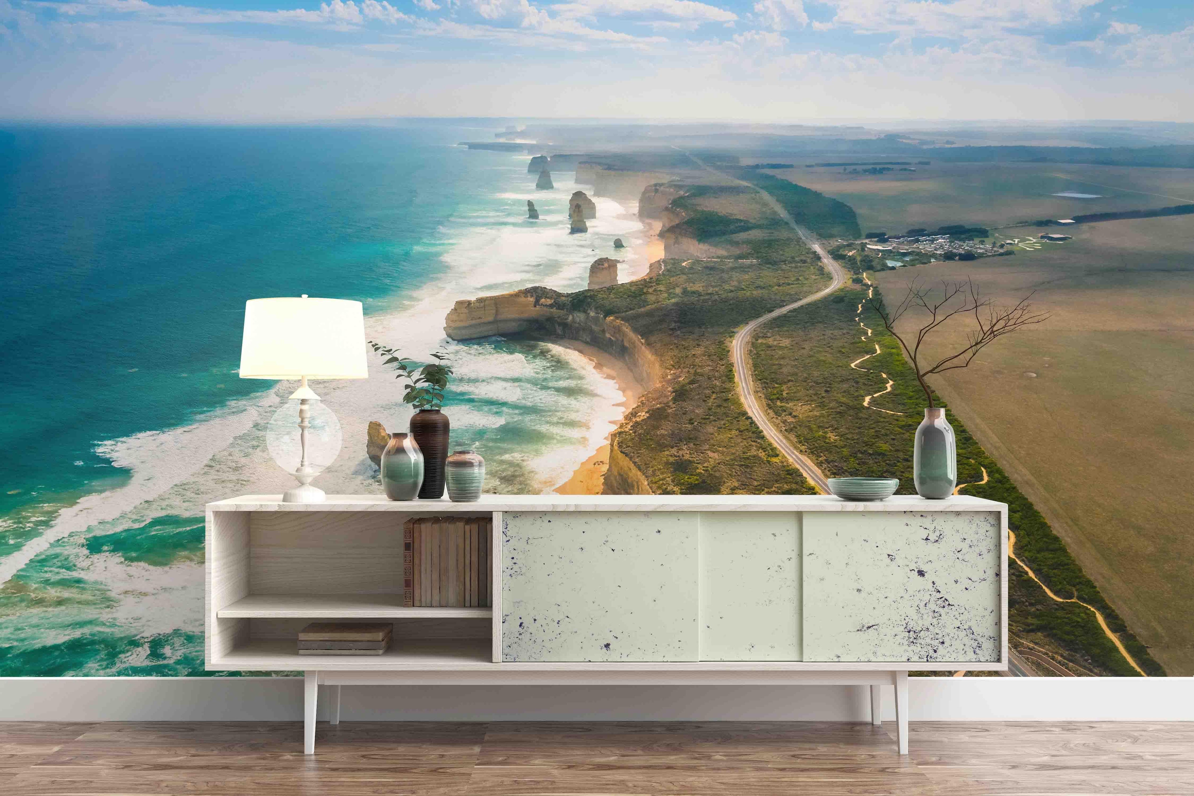 3D Blue Coast Scenery Wall Mural Wallpaper   19- Jess Art Decoration