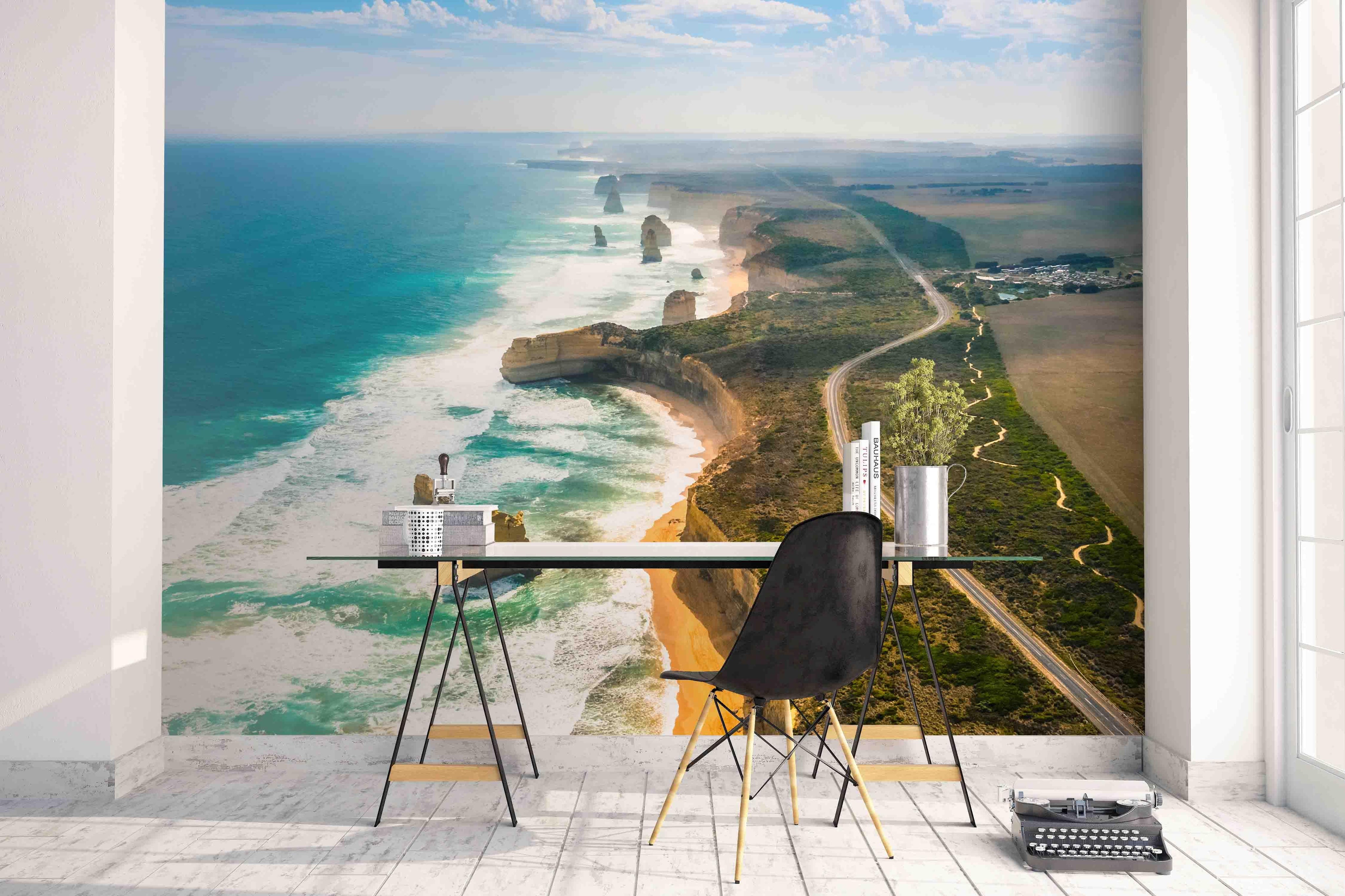 3D Blue Coast Scenery Wall Mural Wallpaper   19- Jess Art Decoration