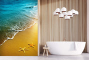 3D Beach Starfish Golden 083 Wall Murals