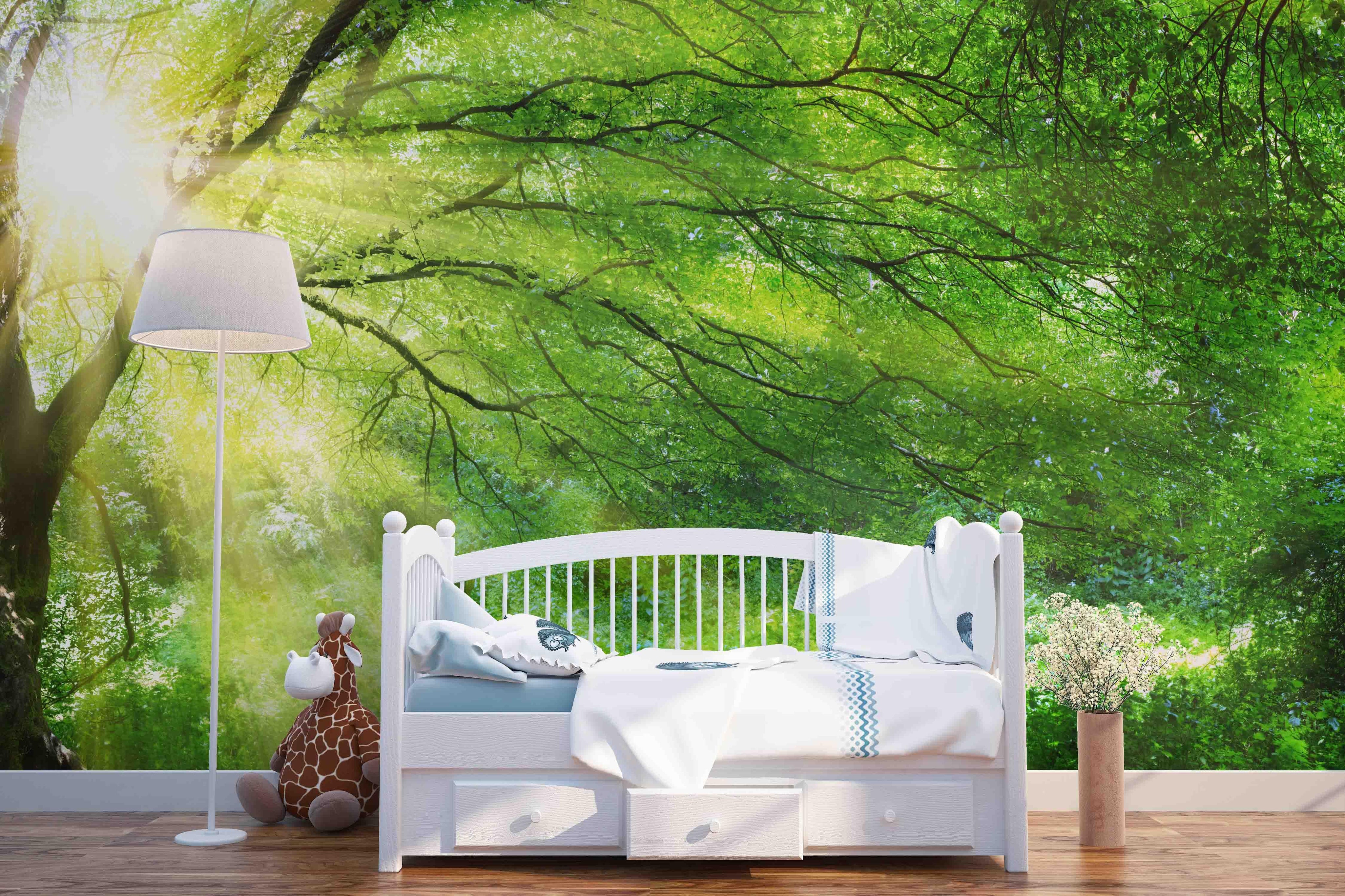 3D Green Jungle Sunshine Wall Mural Wallpaper 23- Jess Art Decoration