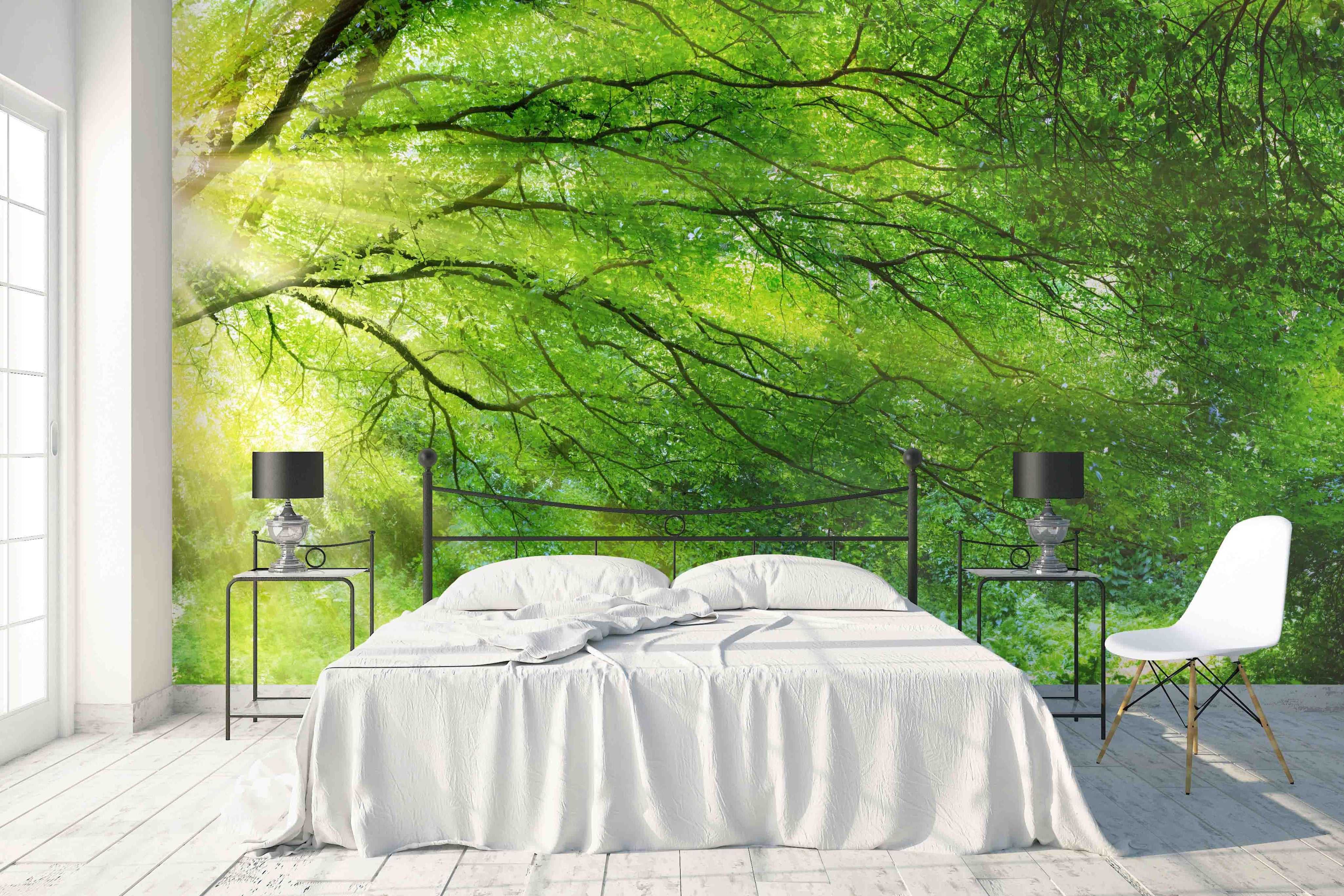 3D Green Jungle Sunshine Wall Mural Wallpaper 23- Jess Art Decoration