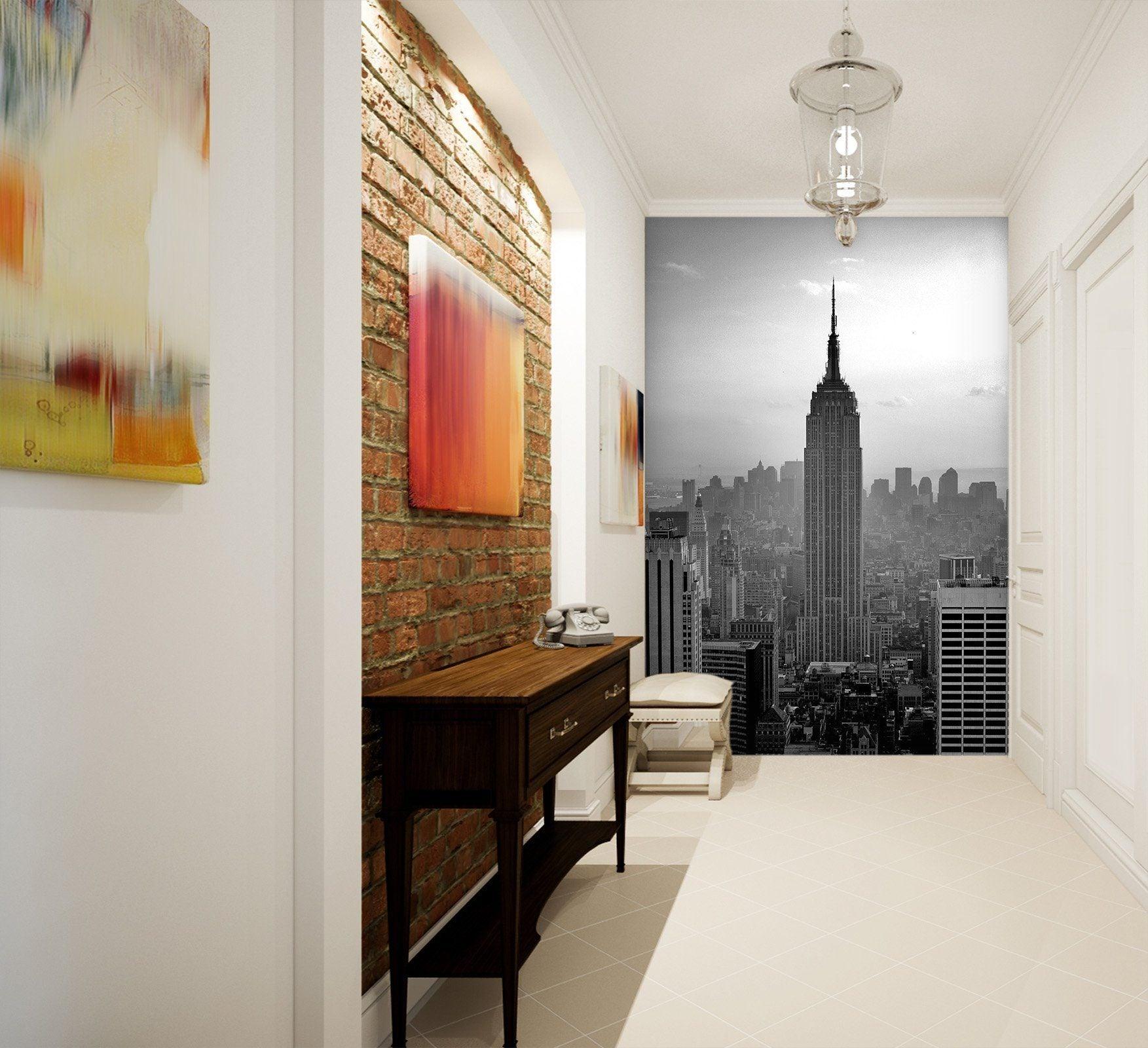 3D black and white city 113 wall murals- Jess Art Decoration