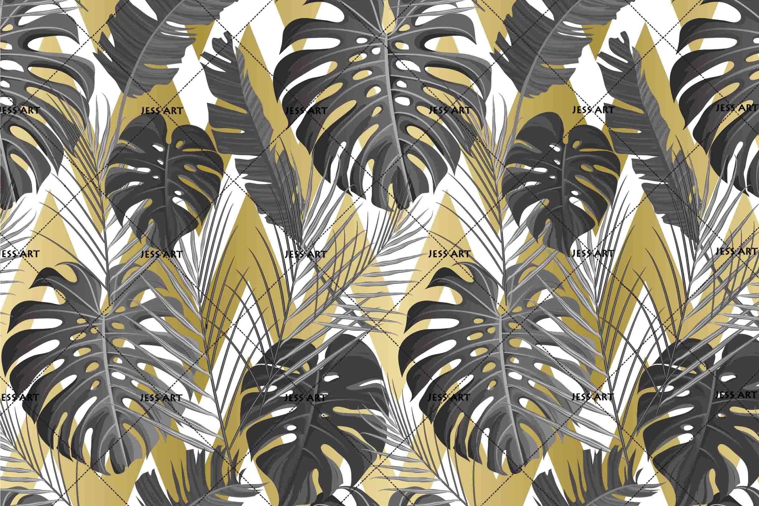 3D Black Palm Leaves Wall Mural Wallpaper 03- Jess Art Decoration