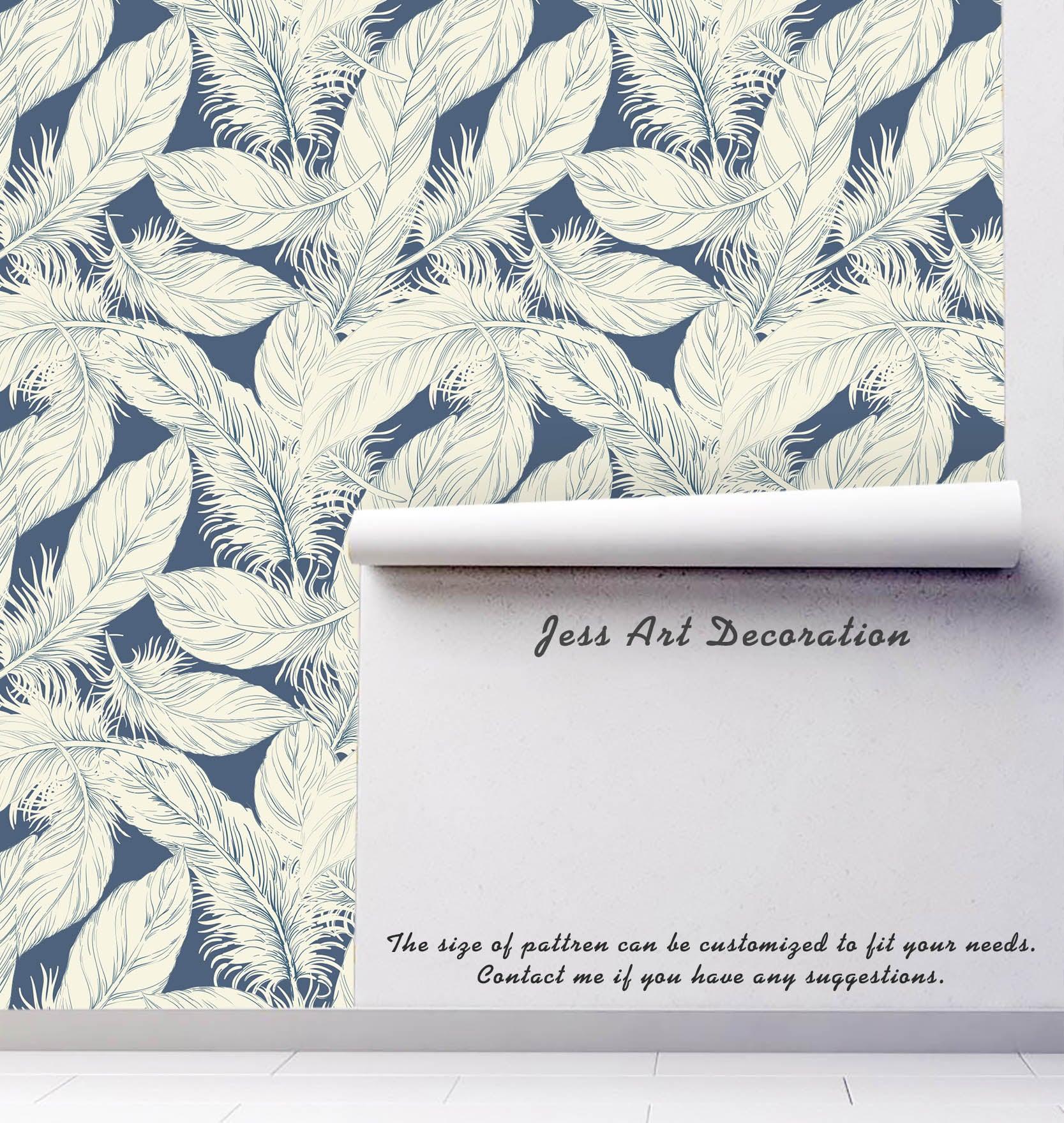 3D White Feather Pattern Wall Mural Wallpaper 148- Jess Art Decoration