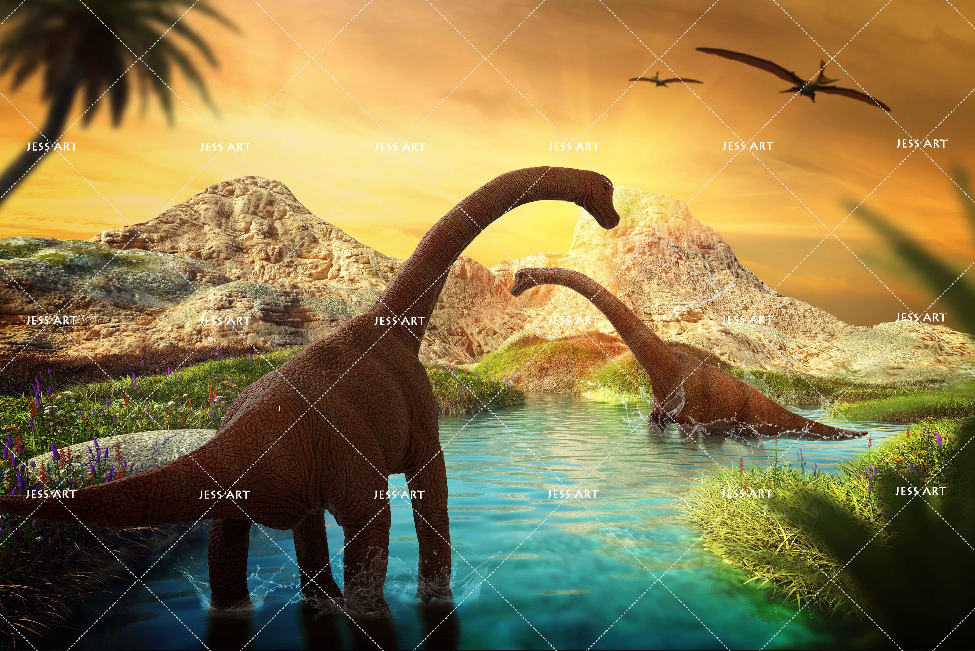 3D Ancient times Dinosaurs Wall Mural Wallpaper 51- Jess Art Decoration