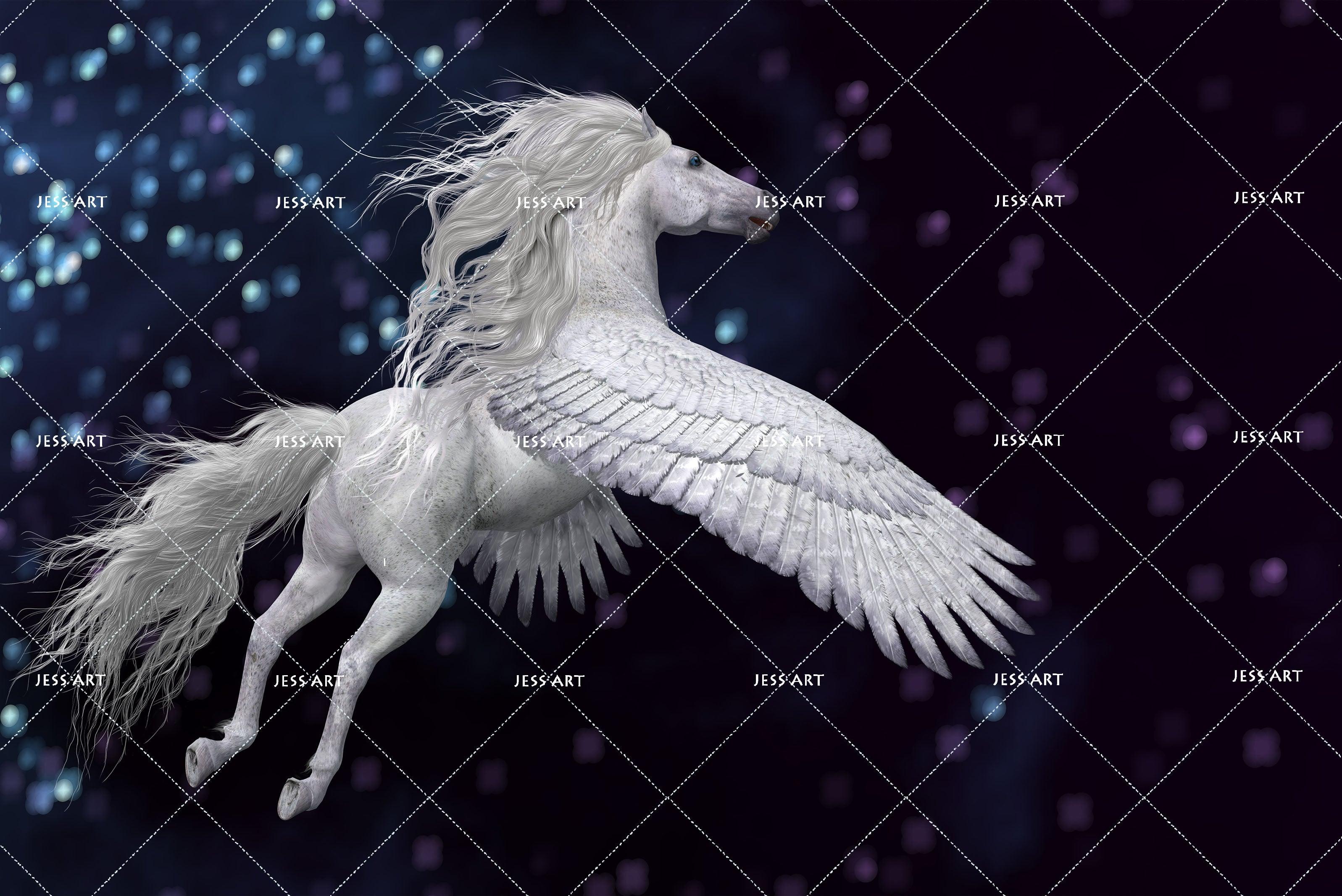 3D Blue Sky Flying Horse Wall Mural Wallpaper 58- Jess Art Decoration