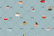 3D Cartoon Ocean Boat Wall Mural Wallpaper 136- Jess Art Decoration