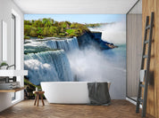 3D White Waterfall Nature 52 Wall Murals