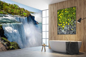3D White Waterfall Nature 52 Wall Murals