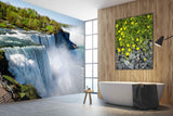 3D White Waterfall Nature 52 Wall Murals