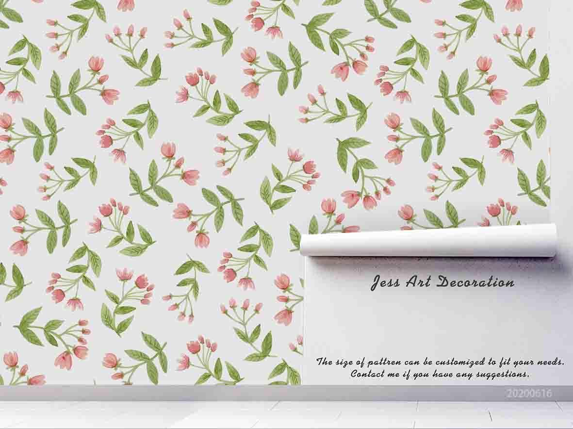3D Hand Sketching Pink Floral Pattern Wall Mural Wallpaper LXL 156- Jess Art Decoration