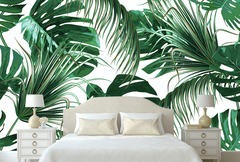 3D Tropical Green Leaves Wall Mural Wallpaper JN 1444- Jess Art Decoration