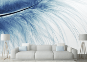 3D Blue Feather Wall Mural Wallpaper JN 1440- Jess Art Decoration