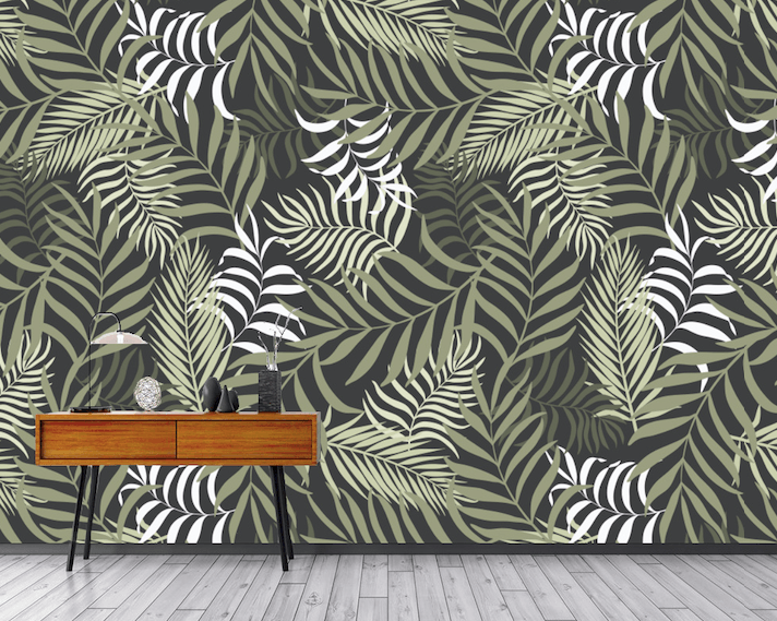 3D Vintage Tropical Leaves Wall Mural Wallpaper JN 1483- Jess Art Decoration
