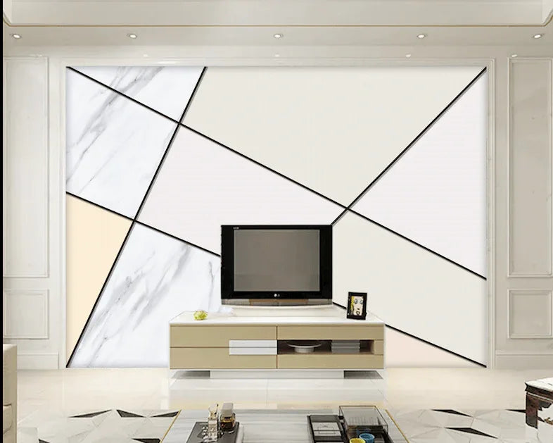 3D Modern Grey Marble Geometric Pattern Wall Mural Wallpaper JN 1462- Jess Art Decoration