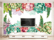 3D Hand Drawn Succulents Wall Mural Wallpaper LQH 156- Jess Art Decoration