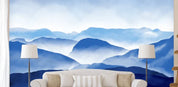3D Watercolor Blue Mountains Wall Mural Wallpaper LQH 110- Jess Art Decoration
