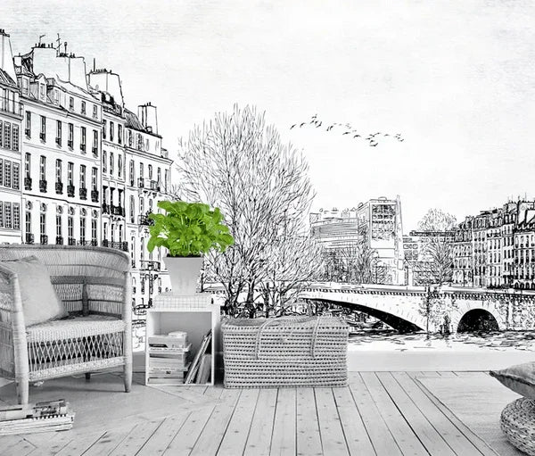 3D Sketch City Architecture Wall Mural Wallpaper LQH 356- Jess Art Decoration