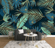 3D Blue Green Leaves Wall Mural Wallpaper 13- Jess Art Decoration