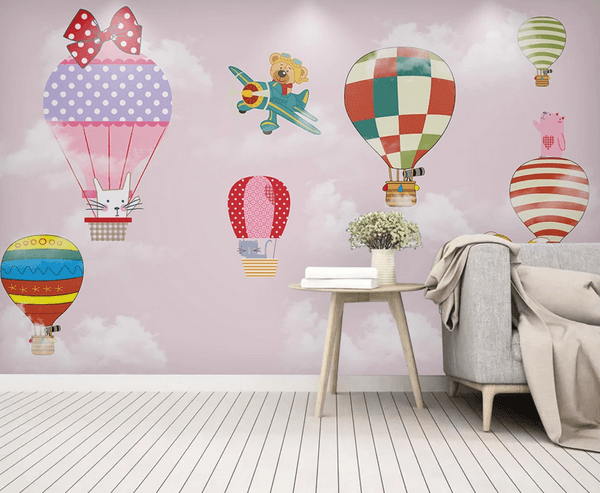 3D Hot Air Balloon Aircraft Wall Mural Wallpaper 08- Jess Art Decoration