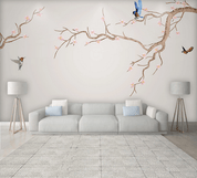 3D Blossom Branch Bird Wall Mural Wallpaper 51- Jess Art Decoration