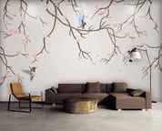 3D Blossom Branch Bird Wall Mural Wallpaper 52- Jess Art Decoration
