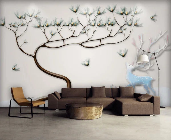 3D Tree Elk Wall Mural Wallpaper 38- Jess Art Decoration
