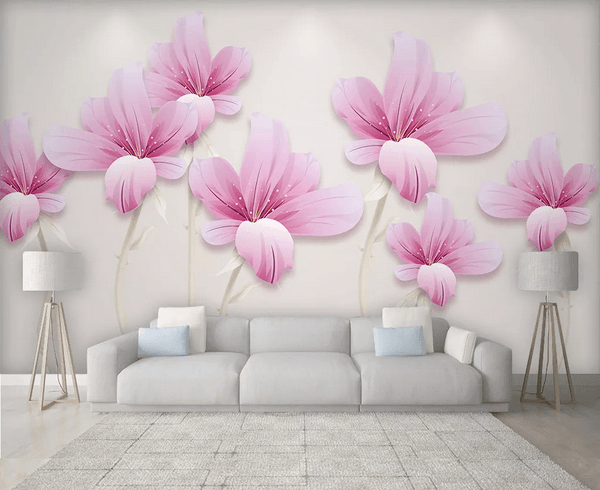 3D Pink Floral Wall Mural Wallpaper 31- Jess Art Decoration