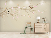 3D Blossom Branch Bird Wall Mural Wallpaper 57- Jess Art Decoration