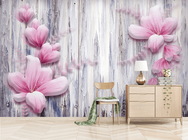 3D Pink Flower Wall Mural Wallpaper 24- Jess Art Decoration